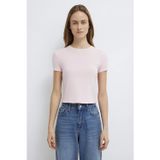 Mavi % 100 Pamuk Crop Fit Bisiklet Yaka Bayan T Shirt 1600814-89200 AÇIK PEMBE