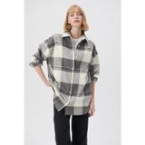 Mavi % 100 Pamuk Kareli Oversize Bayan Gömlek 1210270-85944 GRİ