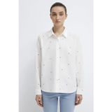 Mavi % 100 Pamuk Loose Fit Çiçek Baskılı Uzun Kollu Bayan Gömlek 1210610-91381 KREM