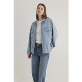 Mavi % 100 Pamuk Oversize Fit Bayan Kot Ceket 1110177-89165 MAVİ