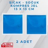 Mavi 13X13 Cm 2 Adet Soğuk Kompres Jel Buz Aküsü Soğuk Zincir Buz Jeli Buz Torbası Strafor Kutu İçi Jel