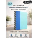 Mavi 160 Yaprak Spiralli Defter Bicolor Pp Kapak Çizgili A4 Okul & Ofis Defteri