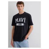 Mavi 1991 Baskılı Tişört, Loose Fit Bol Rahat Kesim, Erkek