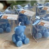 Mavi 25'li Ayıcık Mum Seti, Kına, Söz, Nişan, Düğün, Bebek, Babyshower, Doğum Günü - Lavender - Seçenek 1