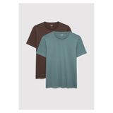 Mavi 2li Bisiklet Yaka Erkek Basic Tişört Slim Fit / Dar Kesim 0611288-71577