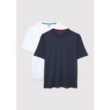 Mavi 2li Mavi Mühür Logo İşlemeli Erkek Tişört 0612545-620 - Beyaz - XL