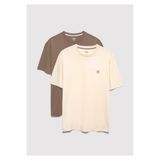 Mavi 2li Mühür Logo İşlemeli Erkek Tişört Loose Fit / Bol Rahat Kesim 0612545-70072