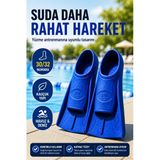 Mavi 30-32 Numara Yüzme Paleti Kauçuk Kısa Palet Havuz Deniz Antrenman Erkek Unisex Ayak