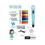 Mavi 3D Kalem 3D Pen Yazıcı Kalem – 20 Adet 5 Metrelik PLA Filament (Toplam 100M) + USB Kablo
