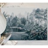 Mavi Ağaç Manzarası Amerikan Servis Keten 35X50CM (Uluslararası Yıkama ve Solmama Sertifikası) - 35 x 50 cm - Çok Renkli