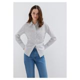 Mavi Antrasit Çizgili Beyaz Gömlek Slim Fit / Dar Kesim 1211378-91377