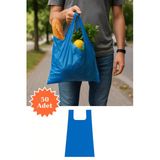 Mavi Atlet Poşet Market Bakkal Manav Mağaza Alışveriş Taşıma Torbası 43X90 Cm 50 Adet