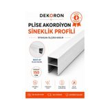 Mavi Ay Plise Akordiyon Sineklik Profili 150 Cm Alüminyum Beyaz Yedek Profil