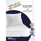 Mavi Ay Yatak Su Sıvı Geçirmez Bebek Alezi 60 x 120 Yatak Koruyucu - 60 x 120 cm - Beyaz