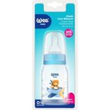 Mavi Ayıcık Desenli Cam Biberon 125 ml - Sağlıklı ve Şık Tasarım - Ahşap - Ceviz