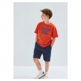 Mavi Baketbol Baskılı Turuncu Tişört Oversize / Geniş Kesim 6610461-70480