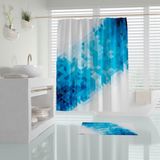 Mavi Banyo Perdesi-180x00 Cm Dijital Baskı Duş Perdesi