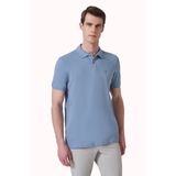 Mavi Basic Düz %100 Pamuk Slim Fit Kısa Kollu Polo Yaka Erkek Tişört