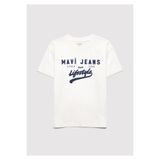 Mavi Baskılı Kırık Beyaz Erkek Çocuk T-Shirt M6610474-70057