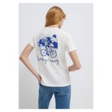 Mavi Baskılı Kırık Beyaz Kadın T-Shirt M1613740-70057