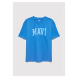Mavi Baskılı Tişört Loose Fit / Bol Rahat Kesim 6610484-70902