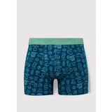 Mavi Baskılı Yeşil Boxer 091119-71923 Yeşil-71923 M