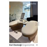 Mavi Beauty Shop Ergonomik U Manikür Sehpası Telefon Tutamaçlı