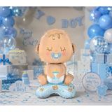 Mavi Bebek Ayaklı Folyo Balon 63x34 CM Baby Shower Cinsiyet Parti Süsü