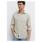 Mavi Bej Keten Gömlek Slim Fit / Dar Kesim 0211466-70134