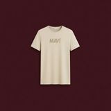 MAVİ Bej Renkli Kısa Kol Tişört Erkek Slim Fit Grafik Desenli İnce Malzeme