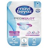 Mavi Beyaz 30 Adet L Emici Külot