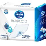 Mavi Beyaz 30 Adet M Ped Ekstra Tekstil Yüzeyli Yetişkin Bel Bantlı Hasta Bezi+Yatak Koruyucu+Havlu