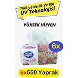 Mavi Beyaz 6 Adet 550 Yaprak Mendil - UV Teknolojisi ile Steril Pratik Peçete