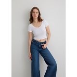 Mavi Beyaz Basic Crop Tişört 1612374-620 - XS - Beyaz-620