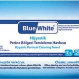 Mavi Beyaz Blue White Perine Bölgesi Vücut Temizleme Havlusu-Mendili 50 Li Kullanım