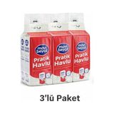 Mavi Beyaz Çok Amaçlı Kağıt Havlu 500 Yaprak 3'lü Paket Pratik Kullanım İçin Ekonomik Çözüm