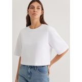 Mavi Beyaz Crop Basic Tişört 1612377-620 - Beyaz-620