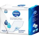 Mavi Beyaz Kaydırmaz Bantlı Hasta Altı Bezi 90 x 60 cm 30'lu Yatak Koruyucu Yumuşak İç Yüzey