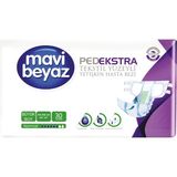 Mavi Beyaz Ped Ekstra Belbantlı Büyük Boy 30 Adet Hasta Bezi