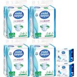 Mavi Beyaz Ped Emici Külot Yetişkin Bezi M -Medium Orta 120 Adet + Yatak Koruyucu Örtü 60*90CM 60Adt