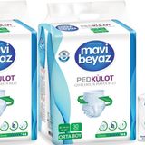 Mavi Beyaz Ped Emici Külot Yetişkin Bezi M -Medium Orta 60 Adet + Yatak Koruyucu Örtü 60*90CM 30 Adt