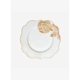 Mavi Beyaz Porselen Pasta Tabağı 17 cm