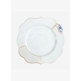 Mavi Beyaz Porselen Yemek Tabağı 28 cm