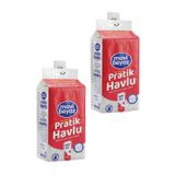 Mavi beyaz Pratik Havlu 500 Yaprak - Yeni Nesil Çok Amaçlı Kağıt Havlu (Asma Aparatı Hediyeli) - 2 Adet