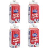 Mavi Beyaz Pratik Havlu 500 Yaprak - Yeni Nesil Çok Amaçlı Kağıt Havlu (Asma Aparatı Hediyeli) - 4 Adet Asılabilir Kağıt Havlu