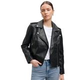 Mavi Biker Yaka Siya Suni Deri Ceket Fitted/Vücuda Oturan Kesim 1110221-900 Siyah-900 XS