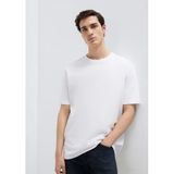 Mavi Bisiklet Yaka Beyaz Basic Tişört Loose Fit/Bol Rahat Kesim 0611596-620 Beyaz-620 XXL