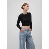 Mavi Bisiklet Yaka Siyah Crop Kazak 1710474-900 - Siyah-900