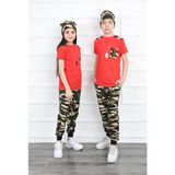 Mavi Boncuk Kids Çocuk Kamuflaj Takım 4 Lü - 9 - 10 Yaş - 023-Kırmızı