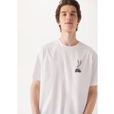 Mavi - Bugs Bunny Baskılı Beyaz Tişört 0610636-620
